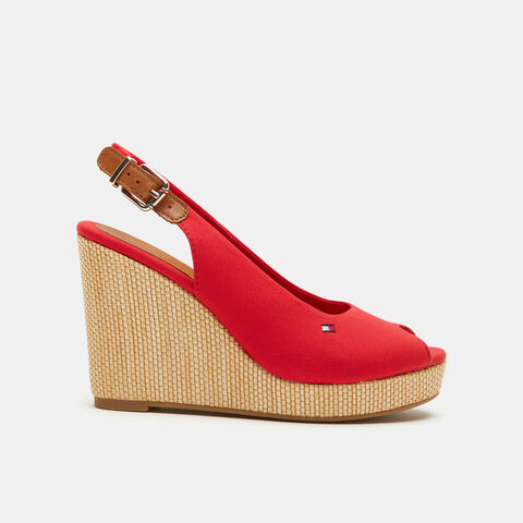 Sandalias Con Cuña, Rojo Sandalias Con Cuña, Rojo